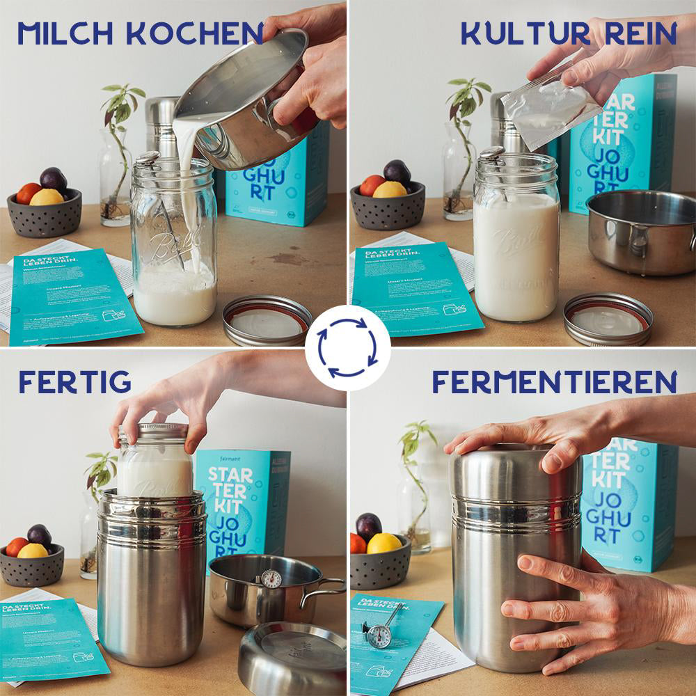 Joghurt Starter Kit mit Joghurtbereiter - Bio Joghurt selber machen