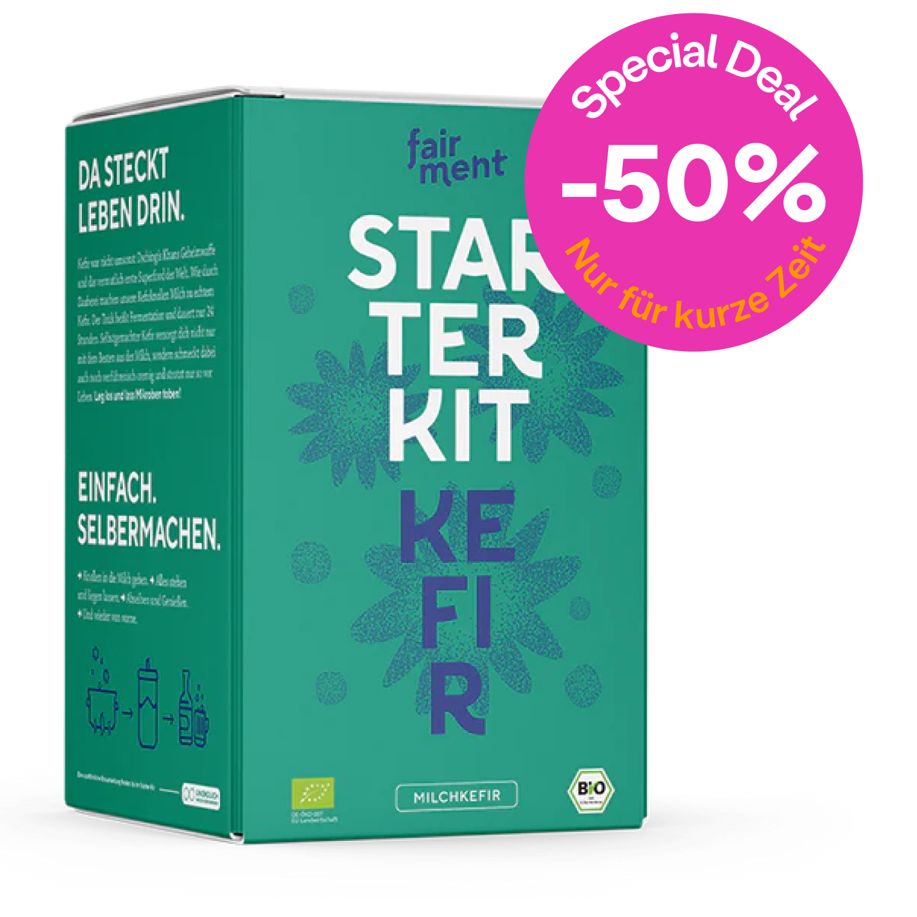 Milchkefir Starter Kit - Bio Milchkefir selbermachen (verkürztes MHD)