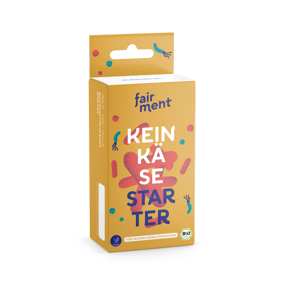 veganer Camembert, fermentiert, fairment, Fermentation, veganer Käse, vegan cheese, Cashewbert, Käsekultur, Käse Starter, veganer Frischkäse, Käsealternative, Käseersatz, Starter Kit Keinkäse, vegan, bio