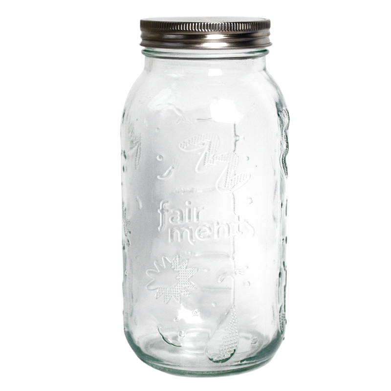 Original Fairment Fermentationsglas (Jar im Mikrobendesign) 64 oz (1900ml) - mit rostfreiem Edelstahldeckel