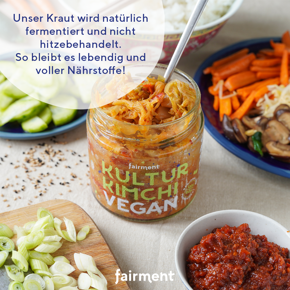 Bio Kraut Probiermix (3 x 330g) Kimchi, Gold Kraut & Pink Kraut I Bio,  vegan, RAW & regional I Kultur Kraut von Fairment
