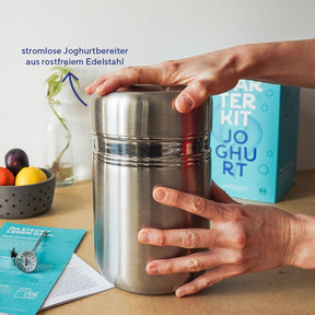 joghurt in edelstahl aufbewahren Joghurt Starter Kit mit Joghurtbereiter